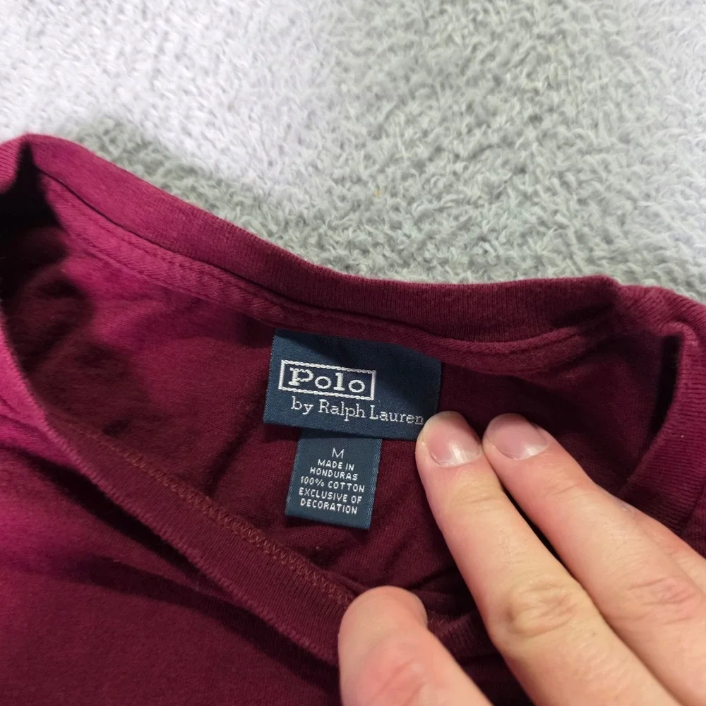 Polo Ralph Lauren Mens M T-Shirt Bundle Burgundy Black Blue Cotton Pony Logo